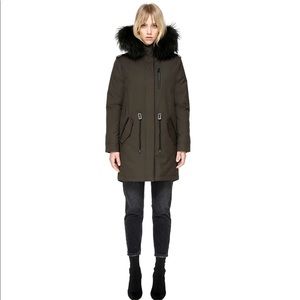 Mackage down parka with natural fur trim.